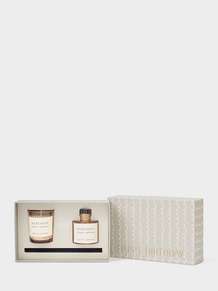 Katie Loxton Elderberry & Cotton Happy Birthday Mini Home Fragrance Gift Set - Image 2 of 5