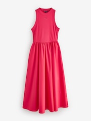 Tommy Jeans Red Slim Poplin Tank Top Maxi Dress - Image 1 of 1