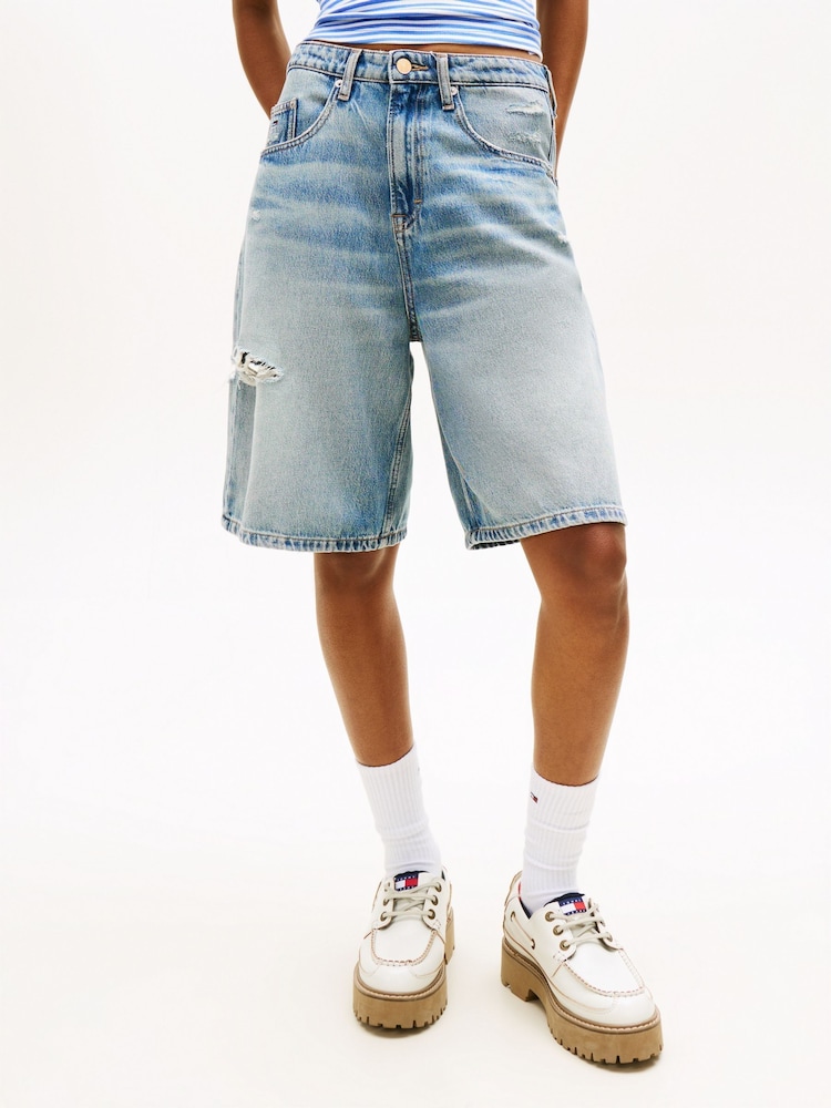 Tommy Jeans Distressed Loose Denim Shorts - 圖片 1/5