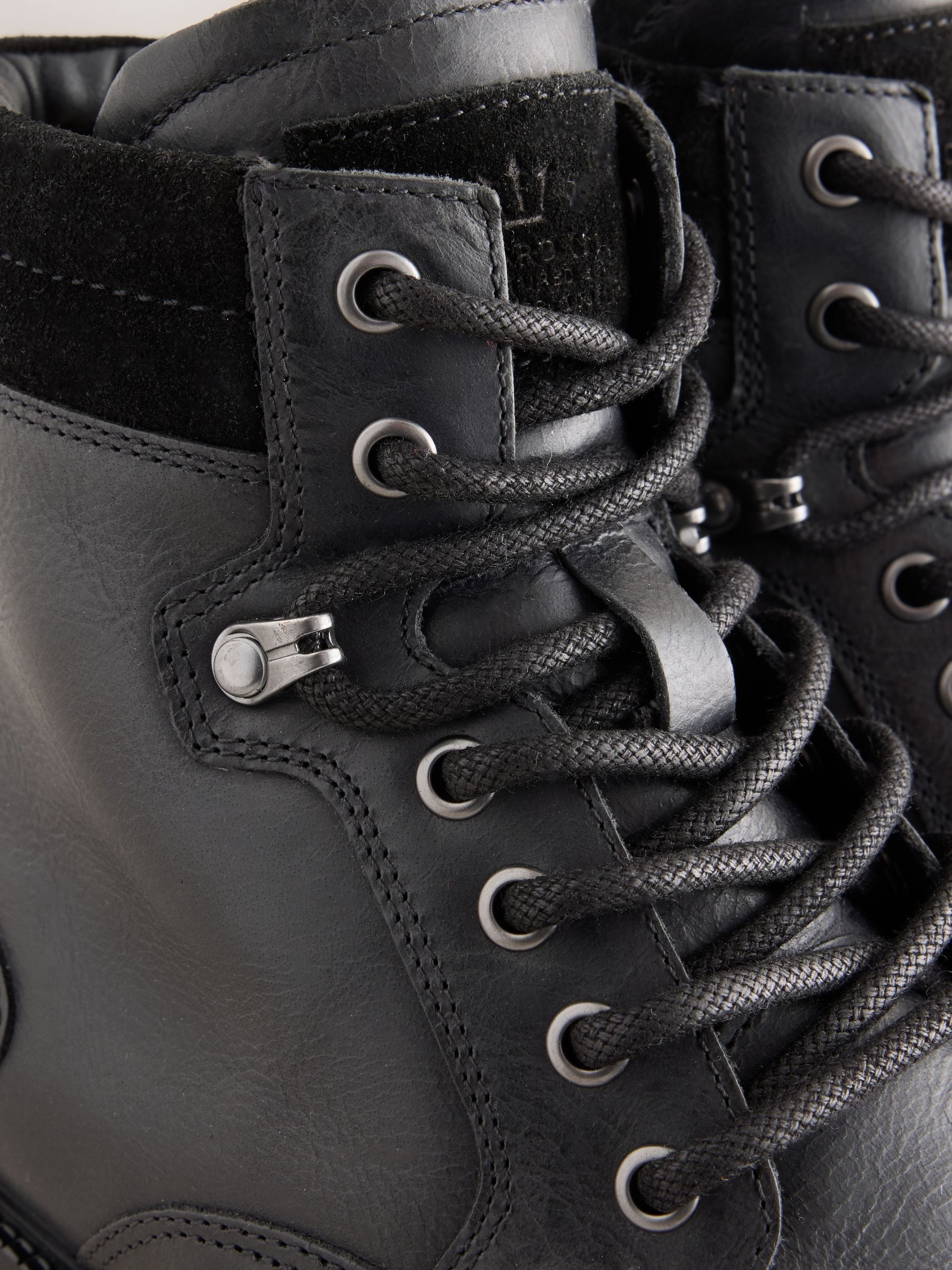 Buy Black Leather Zip-Up Borg Lined Boots from Next Canada