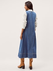 Monsoon Blue Tessa Sleeveless Denim Midi Dress - Image 2 of 5