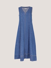 Monsoon Blue Tessa Sleeveless Denim Midi Dress - Image 5 of 5