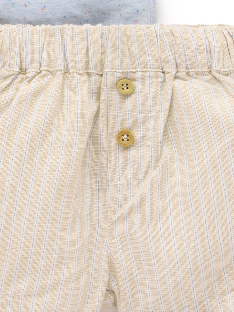 Purebaby Blue Donkey Shorts and T-Shirt Set - Image 5 of 5