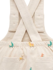 Purebaby Natural Turtle Broderie Dungaree and T-Shirt Set - Image 4 of 7