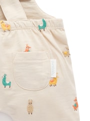 Purebaby Natural Turtle Broderie Dungaree and T-Shirt Set - Image 5 of 7