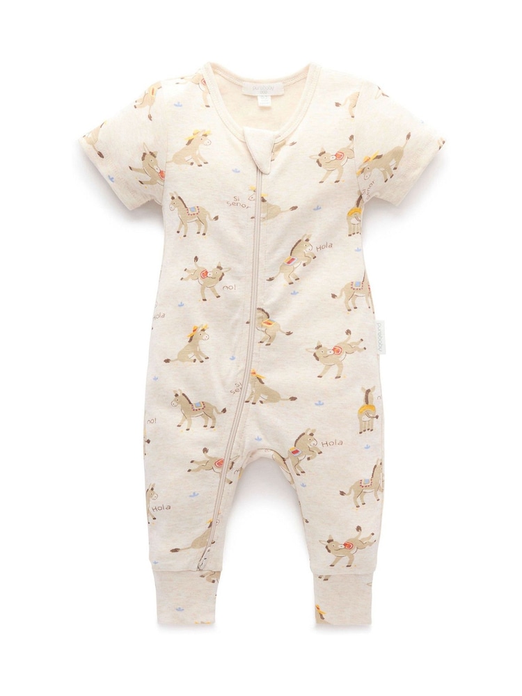 Purebaby リブ半袖ジップパジャマ - 画像 2 / 5