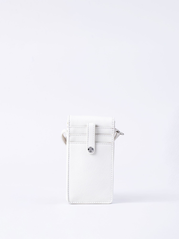 Lakeland Leather White Cross-Body Phone Pouch Bag - Image 2 of 5