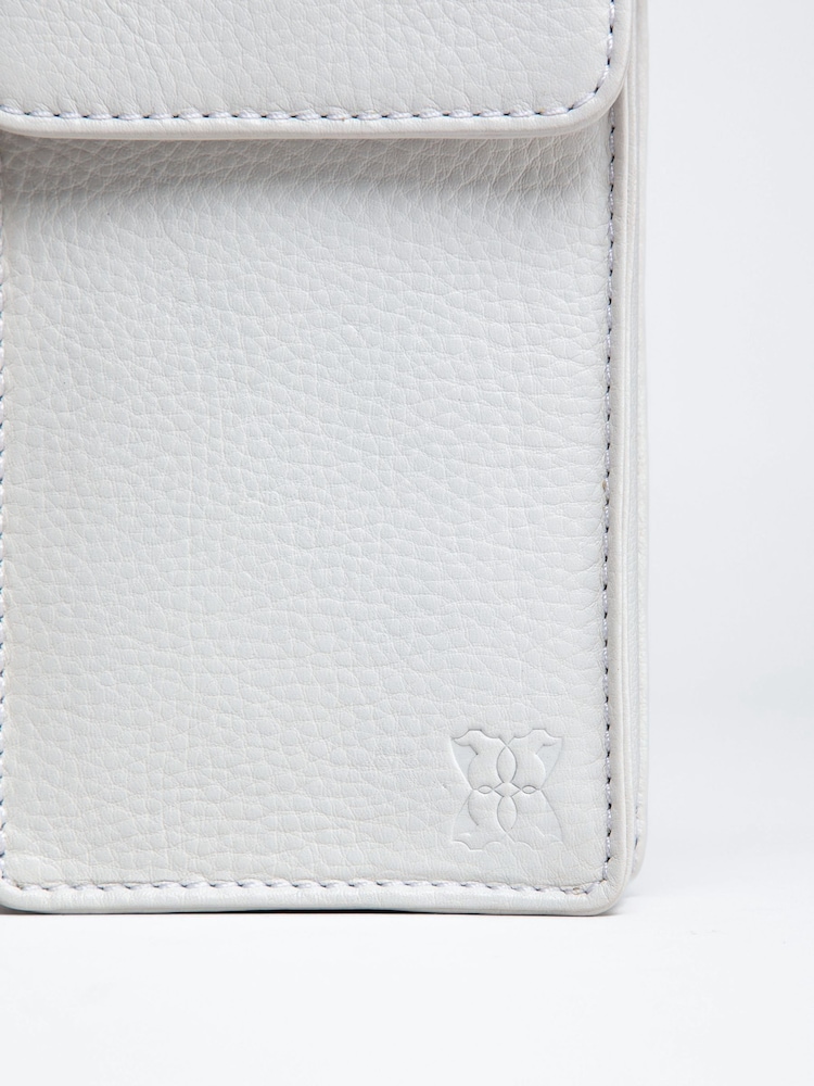 Lakeland Leather White Cross-Body Phone Pouch Bag - Image 5 of 5