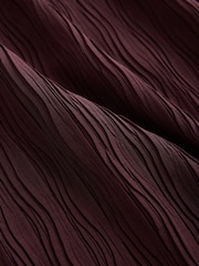 Wine Textured Funnel Neck Long Sleeve Top - Image 6 of 7