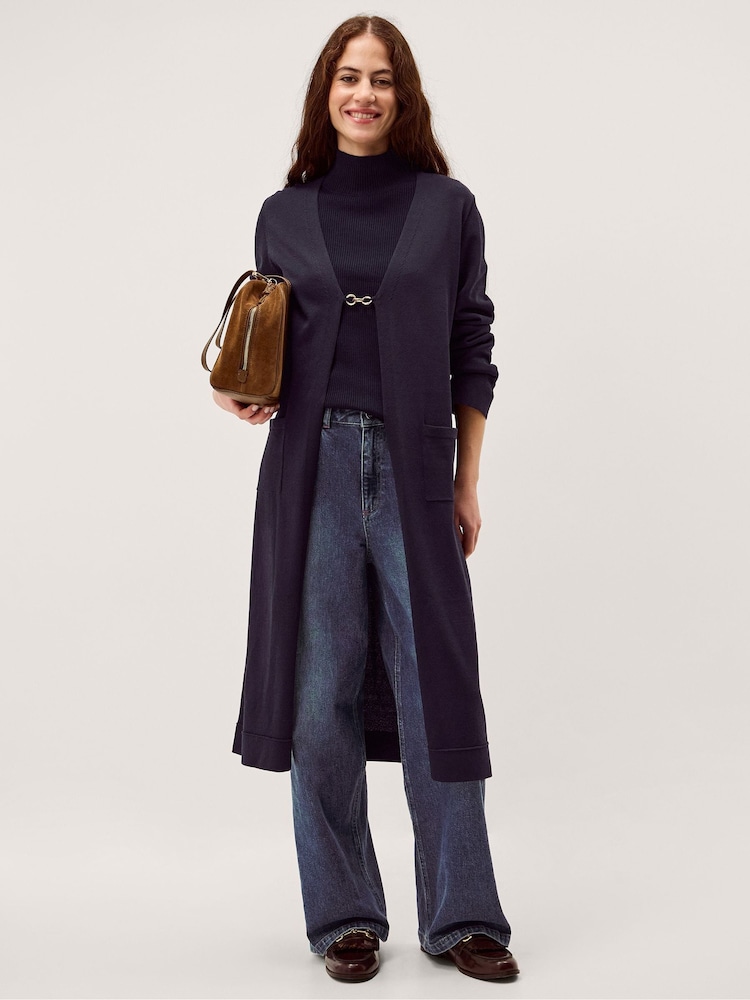Monsoon Blue Leah Longline Cardigan - Image 1 of 5