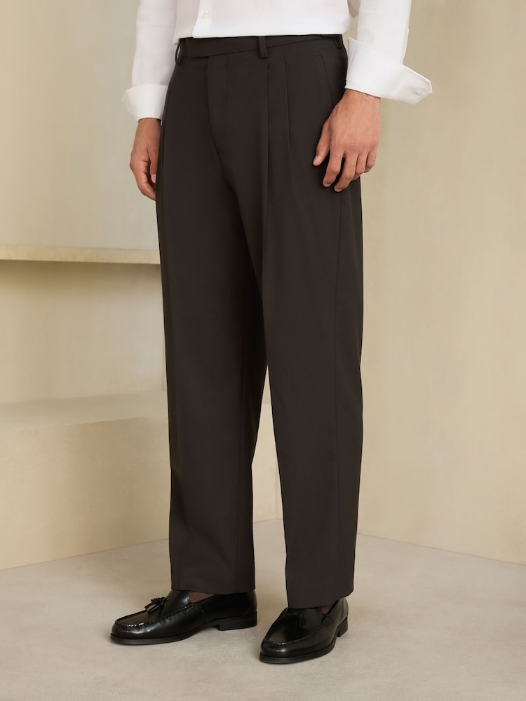 Green Relaxed Fit Smart N.Premium Pleated Trousers - Image 1 of 5