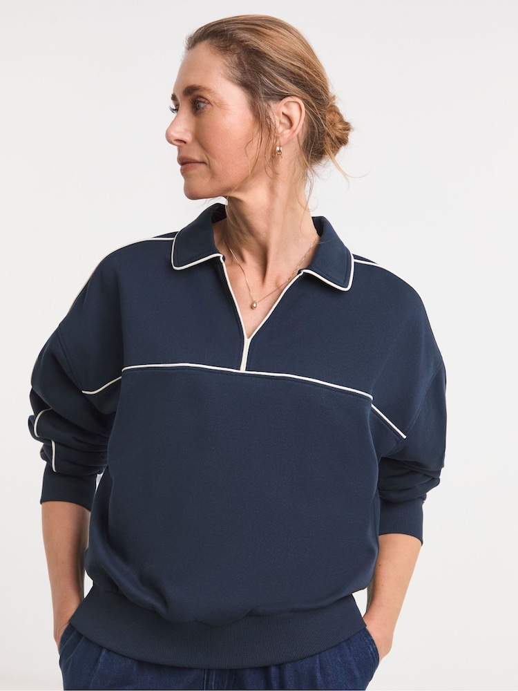 JD Williams Collared Varsity Sweatshirt - Imaginea 1 din 4