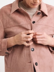 JD Williams Pink Suedette Trucker Jacket - Image 4 of 4