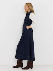 JD Williams Blue Sleeveless Pocket Front Denim Midaxi Dress - Image 4 of 4