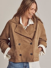 JD Williams Brown Anthology Suede Jacket - Image 1 of 4