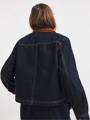 JD Williams Cord Collar Denim Barn Jacket - Image 4 of 4