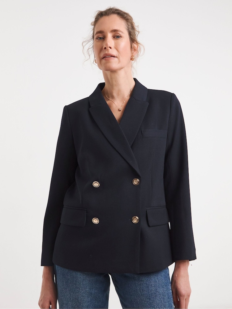 JD Williams Blue Double Breasted Blazer - Image 1 of 4