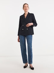 JD Williams Blue Double Breasted Blazer - Image 3 of 4