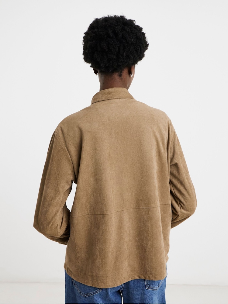 JD Williams Suedette Shirt - Imaginea 2 din 4