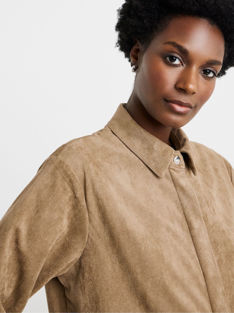 JD Williams Suedette Shirt - Imaginea 4 din 4