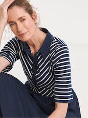 JD Williams Blue Stripe Rib 2 In 1 Dress - Image 1 of 4