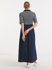 JD Williams Blue Stripe Rib 2 In 1 Dress - Image 3 of 4