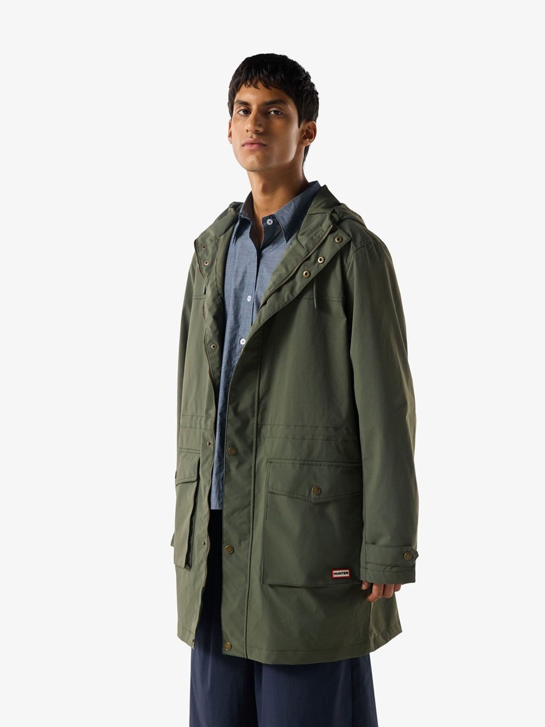 Hunter Men's Green Lightweight Waterproof Parka