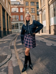 Navy/Red Check Kilt Mini Skirt - Image 2 of 10