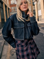 Navy/Red Check Kilt Mini Skirt - Image 4 of 10