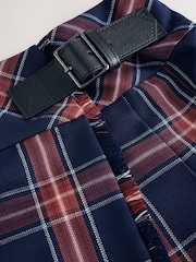 Navy/Red Check Kilt Mini Skirt - Image 9 of 10