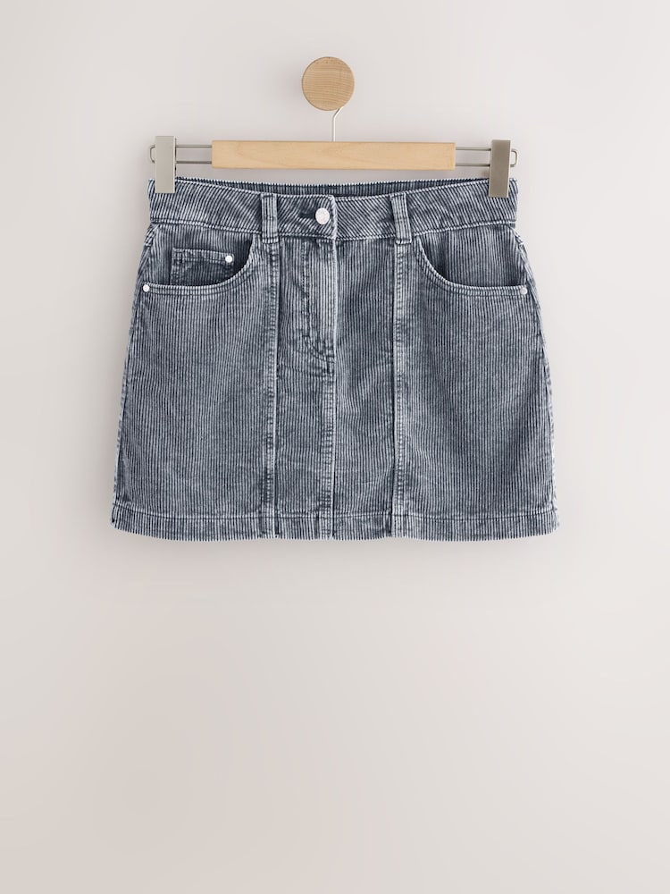 Washed Grey Corduroy Mini Skirt - Image 1 of 3 Washed Grey Corduroy Mini Skirt - Image 1 of 3