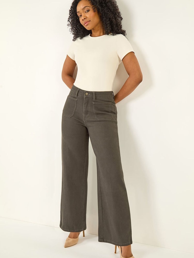 بني - بنطلون دينم قطني مطاطي بجيوب للأحجام الصغيرة من Roman - صورة 1 من 5 بني - بنطلون دينم قطني مطاطي بجيوب للأحجام الصغيرة من Roman - صورة 1 من 5