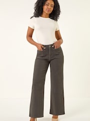 بني - بنطلون دينم قطني مطاطي بجيوب للأحجام الصغيرة من Roman - صورة 2 من 5