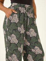 Roman Green Petite Abstract Leaf Trousers - Image 5 of 5