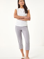 Roman Petite Ponte Stripe Cropped Trousers - תמונה 2 מתוך 5