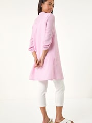 Roman Pink Petite Cotton Front Button Overshirt - Image 3 of 5