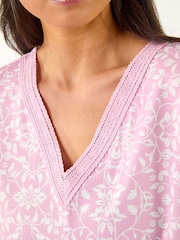 Roman Pink Petite V-Neck Stretch Top - Image 5 of 5