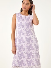 Roman Petite Floral Broderie Shift Dress - תמונה 4 מתוך 5