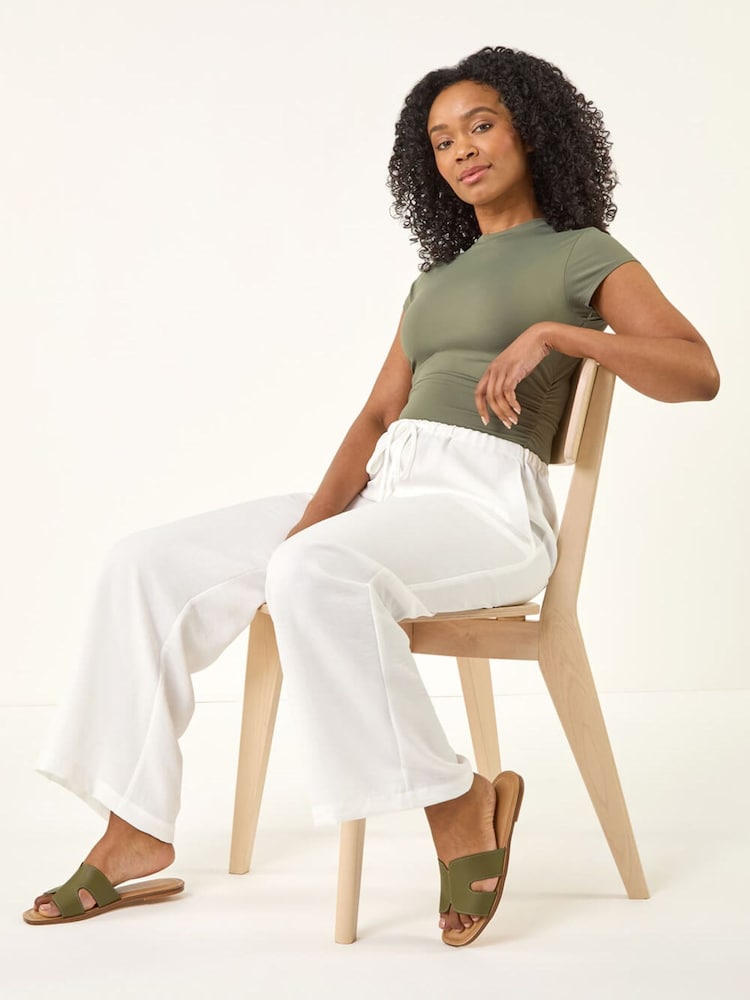 Roman White Petite Pull On Woven Trousers - Image 1 of 5