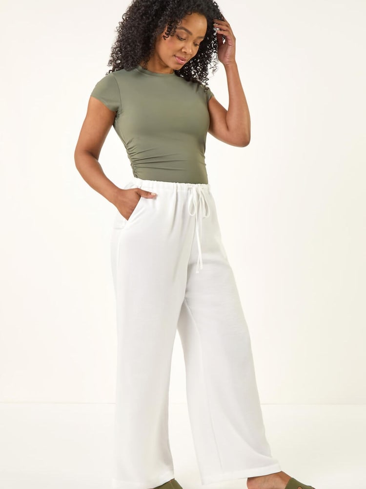 Roman White Petite Pull On Woven Trousers - Image 2 of 5