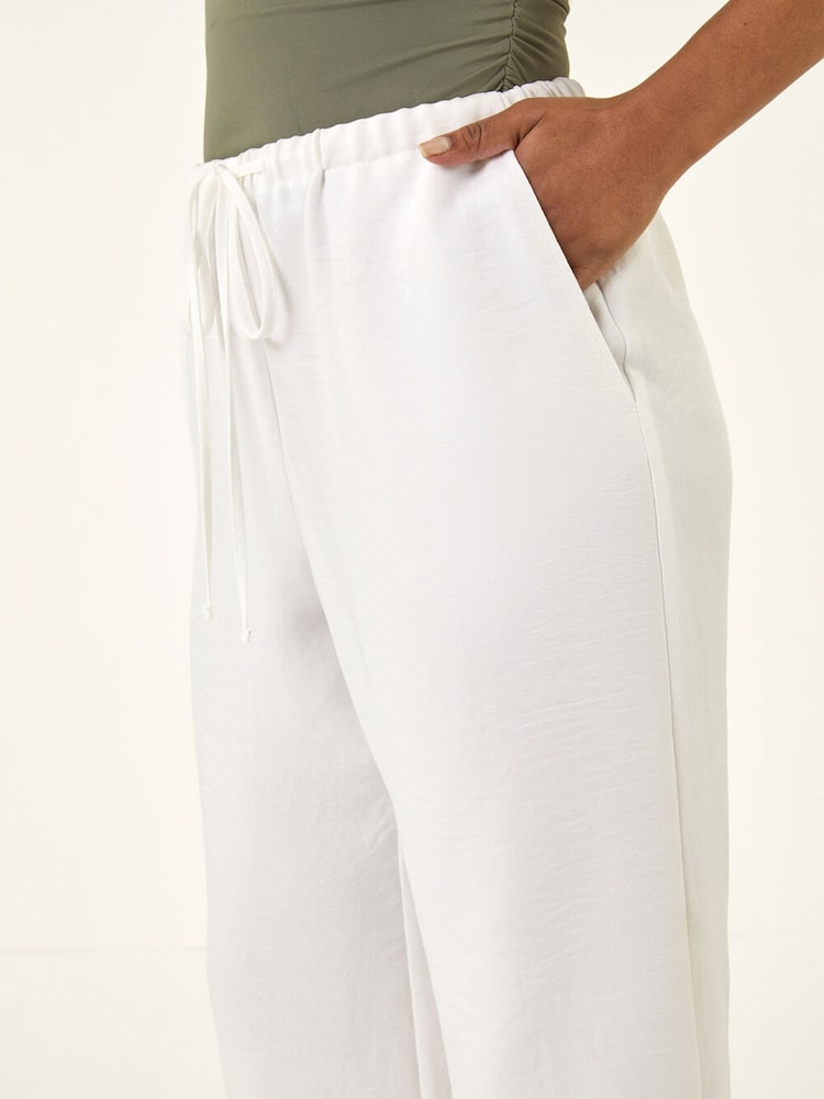 Roman White Petite Pull On Woven Trousers - Image 5 of 5
