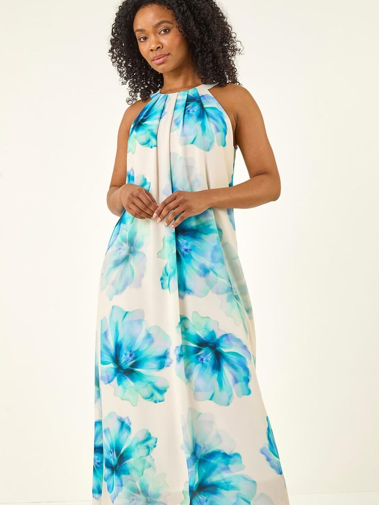 Roman Blue Petite Floral Dress - Image 2 of 5