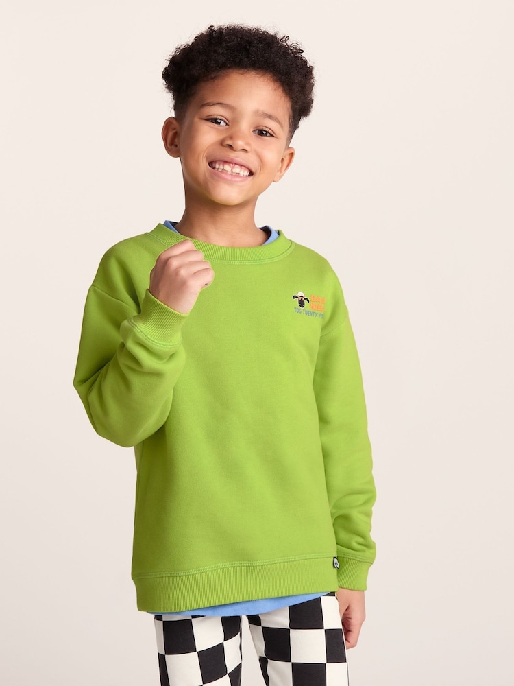Tog 24 Green Montadale Kids Shaun The Sheep Crew Sweat Top - Image 1 of 7