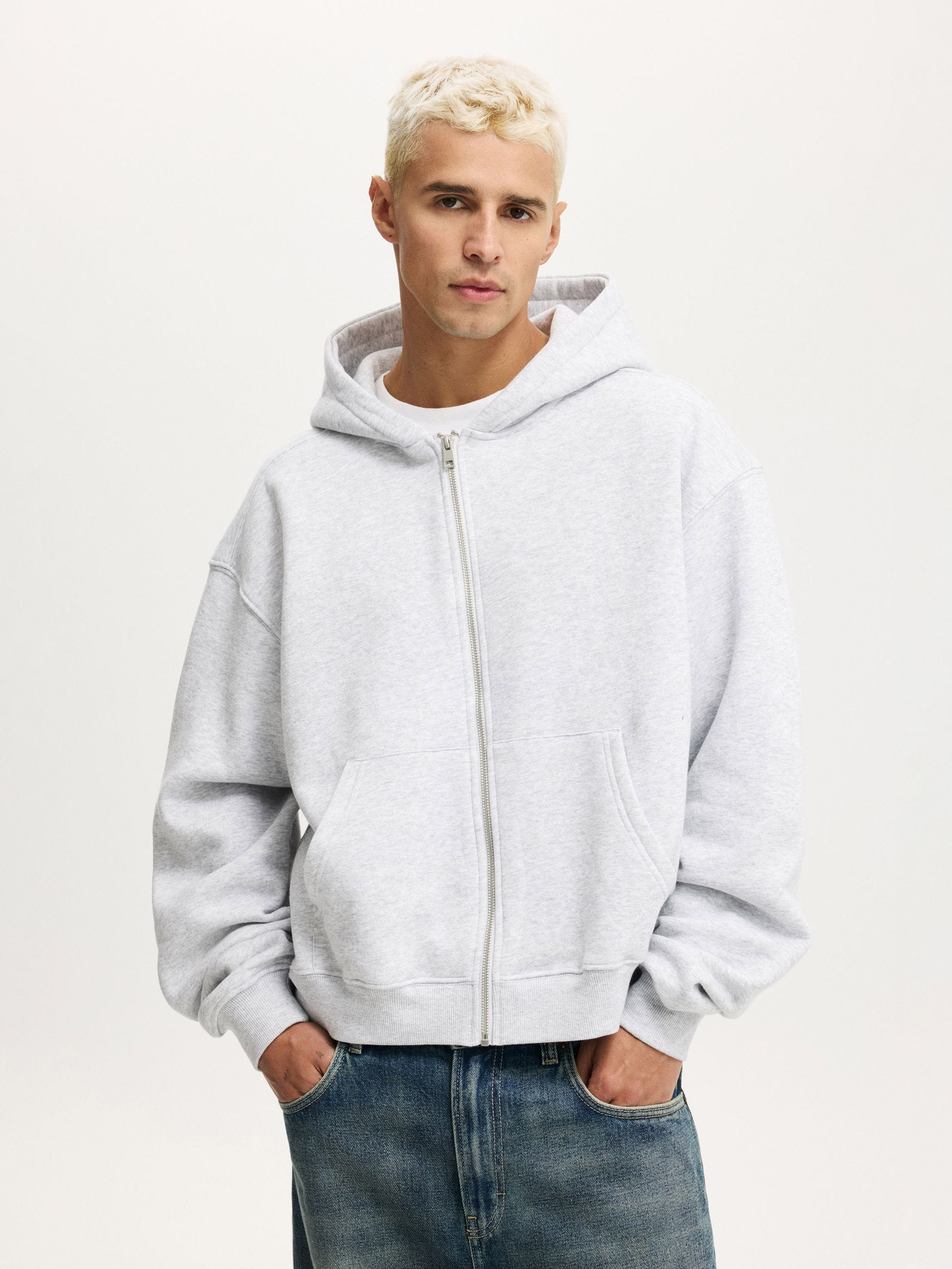 Buy Cotton On Grey Marle Cropped Zip Up Hoodie from Next USA