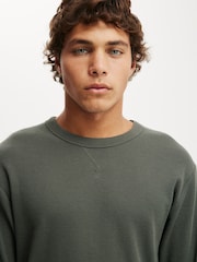 Cotton On Green Cropped Fit Textured Long Sleeve T-Shirt - Image 4 of 4