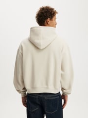 Cotton On Cream Cropped Zip Up Graphic Hoodie - Image 2 of 5