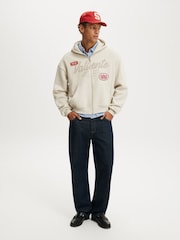 Cotton On Cream Cropped Zip Up Graphic Hoodie - Image 3 of 5