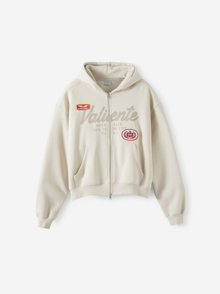 Cotton On Cream Cropped Zip Up Graphic Hoodie - Image 5 of 5 Cotton On Cream Cropped Zip Up Graphic Hoodie - Image 5 of 5