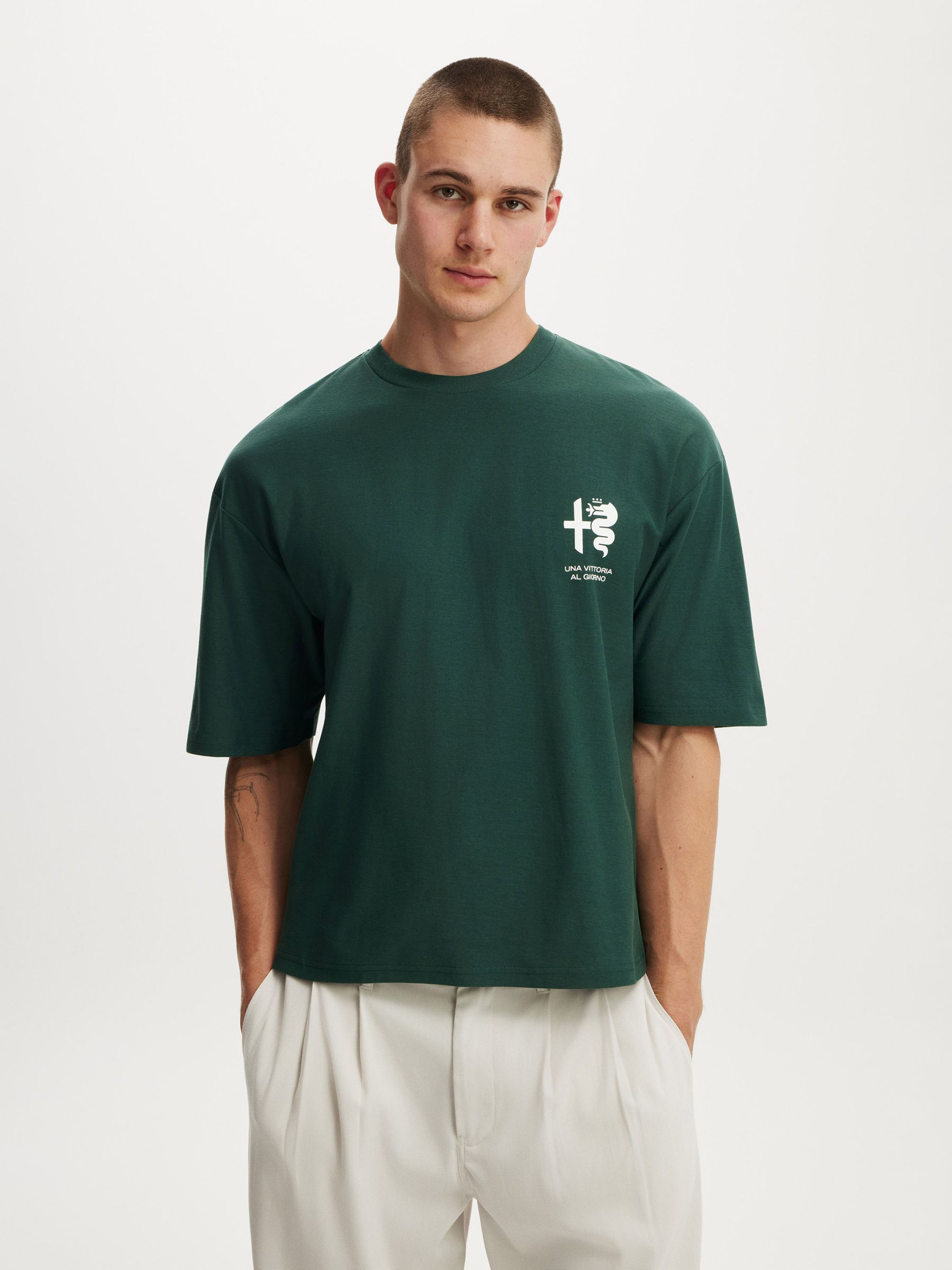 Buy Cotton On Green Cropped Fit Alfa Romeo T-Shirt from Next USA