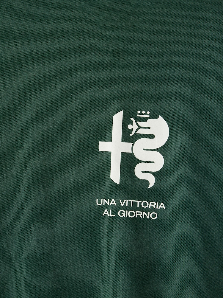 Cotton On Green Cropped Fit Alfa Romeo T-Shirt - Image 7 of 7